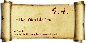 Iritz Abelárd névjegykártya